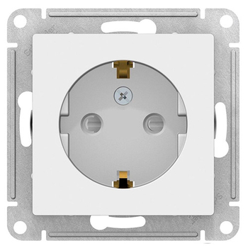 Розетка SE AtlasDesign с/з со шторками, 16А, белая, механизм - Электрика, НВА - Выключатели и розетки - Розетки - Магазин стабилизаторов напряжения Ток-Про